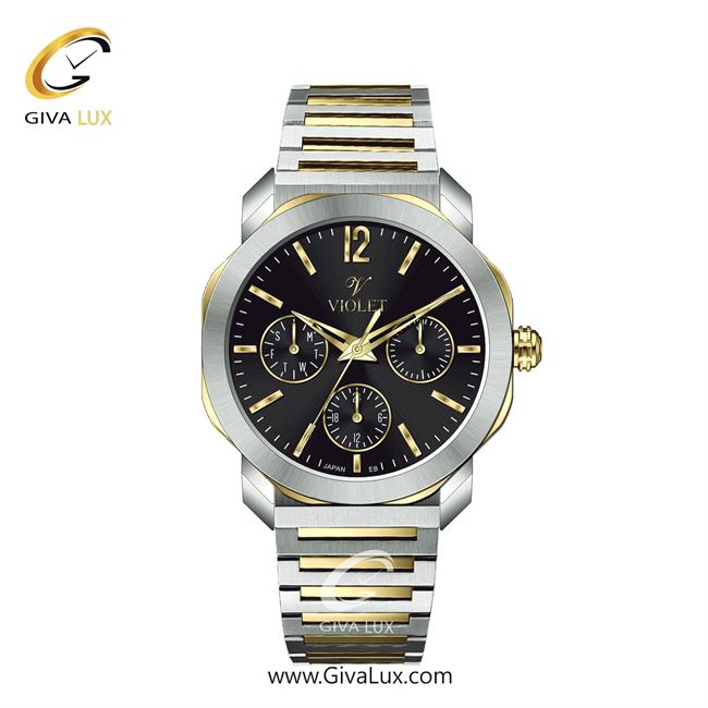 ساعت مچی اورجینال زنانه ویولت VIOLET سه موتوره فول تایم نقره ای-طلایی | نقره ای-طلایی| مشکی| کد رفرنس 0628/2